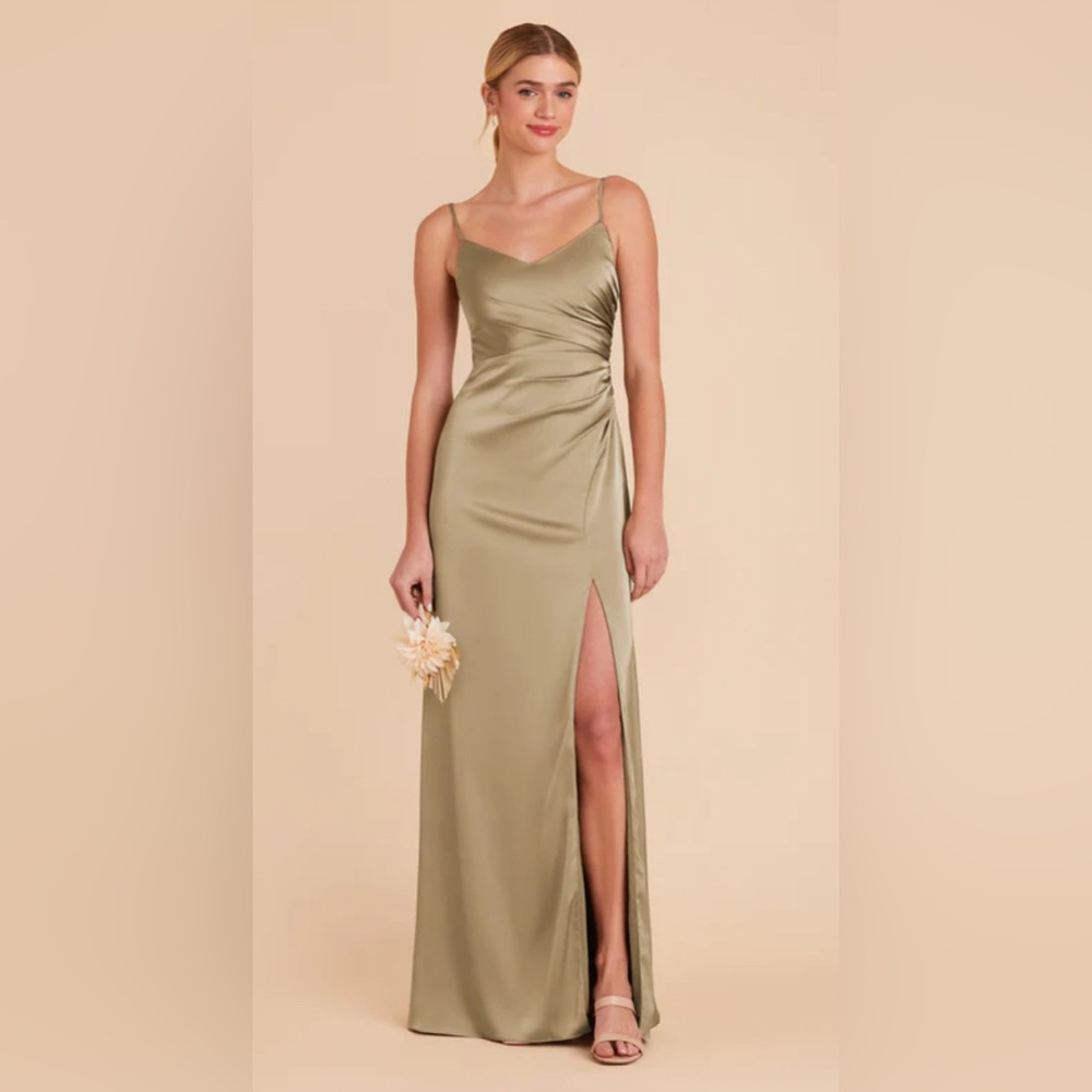 Birdy Grey Catherine Matte Satin Dress in Moss Green Size M